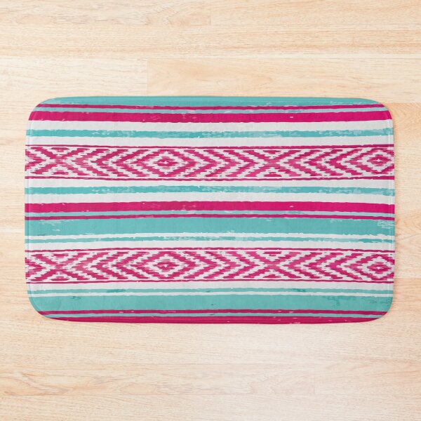 Item preview, Authentic mexican serape blanket southwest style hot pink stripes poncho boho chic designed and sold by T-Mex.
