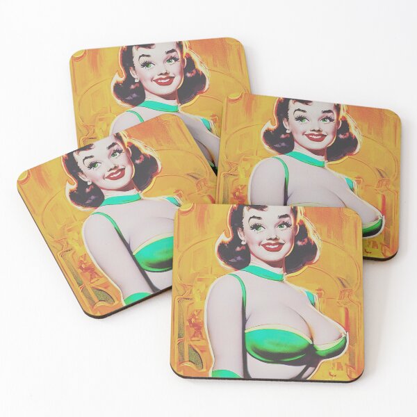 Item preview, Green Bra Pinup Girl designed and sold by cutestpinups.