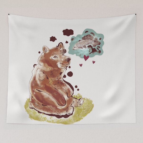 Item preview, The Bear and the Salmon designed and sold by minniemorrisart.