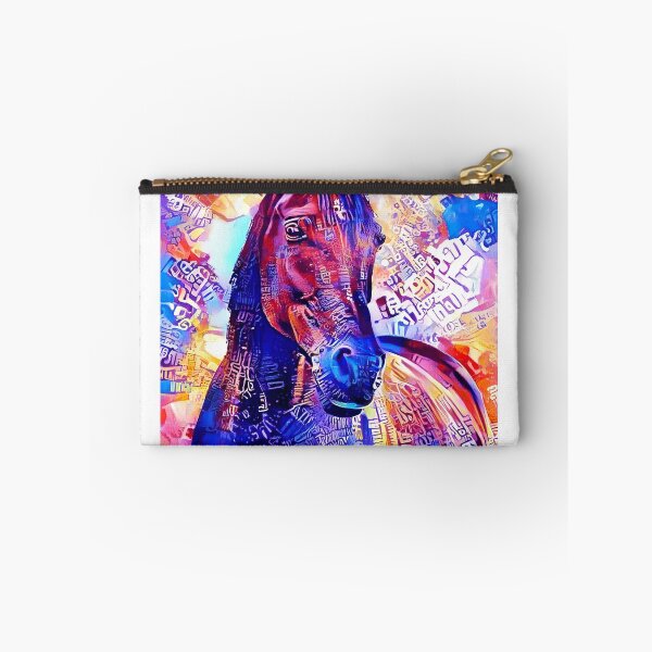 Item preview, Colorful Arabian horse portrait in blue and violet designed and sold by NickoPrints.