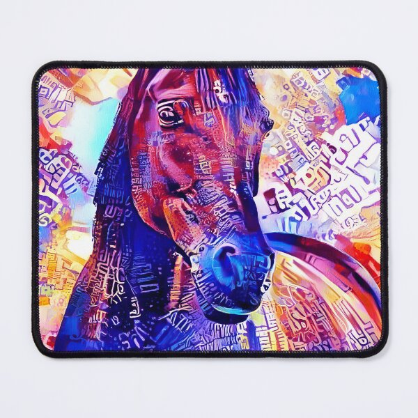 Item preview, Colorful Arabian horse portrait in blue and violet designed and sold by NickoPrints.