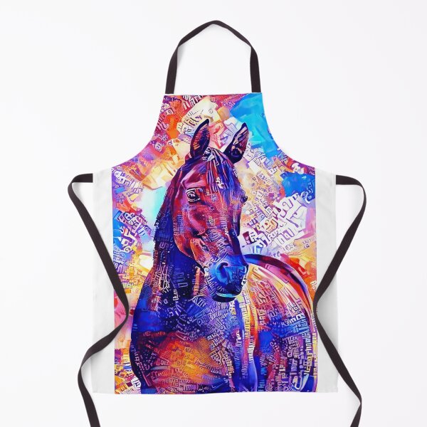Item preview, Colorful Arabian horse portrait in blue and violet designed and sold by NickoPrints.