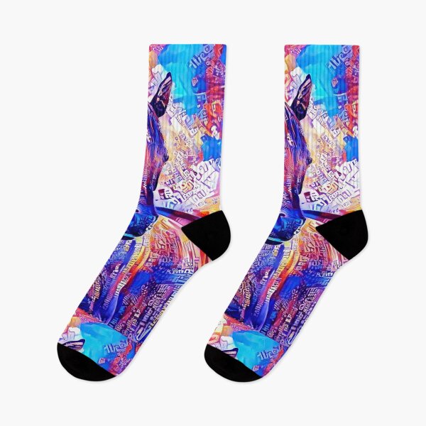 Item preview, Colorful Arabian horse portrait in blue and violet designed and sold by NickoPrints.