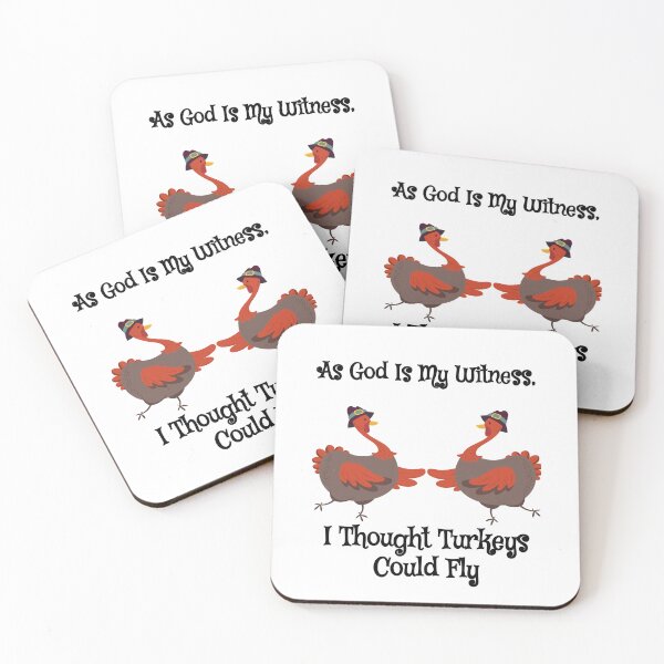 Item preview, As god is my witness, I thought turkeys could fly (Funny Vintage Thanksgiving Desing) designed and sold by BRAZILCOOLSHIRT.