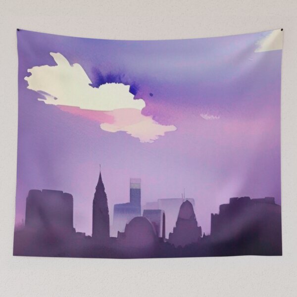 Artikelvorschau, Aquarell der Skyline von Glasgow entworfen und verkauft von Places On Earth.
