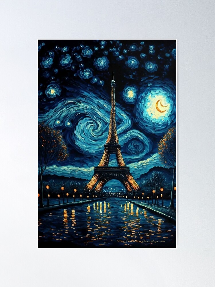 Starry Night In Paris - Oil on Canvas