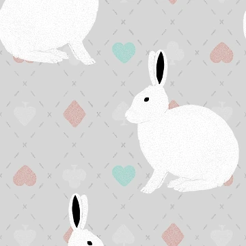 Artwork thumbnail, White Rabbit Pattern by Meronpan-Store
