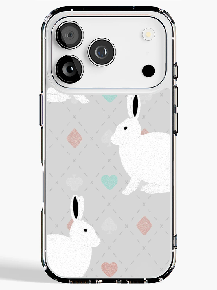 Thumbnail 1 of 5, iPhone Case, White Rabbit Pattern designed and sold by Meronpan-Store.