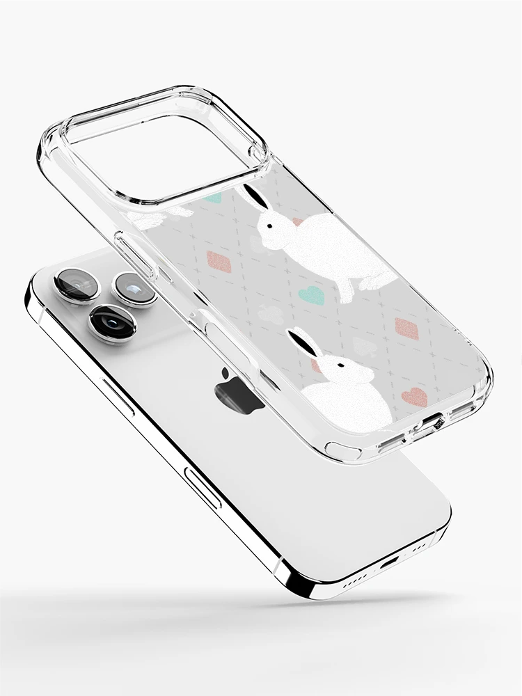 Thumbnail 2 of 5, iPhone Case, White Rabbit Pattern designed and sold by Meronpan-Store.