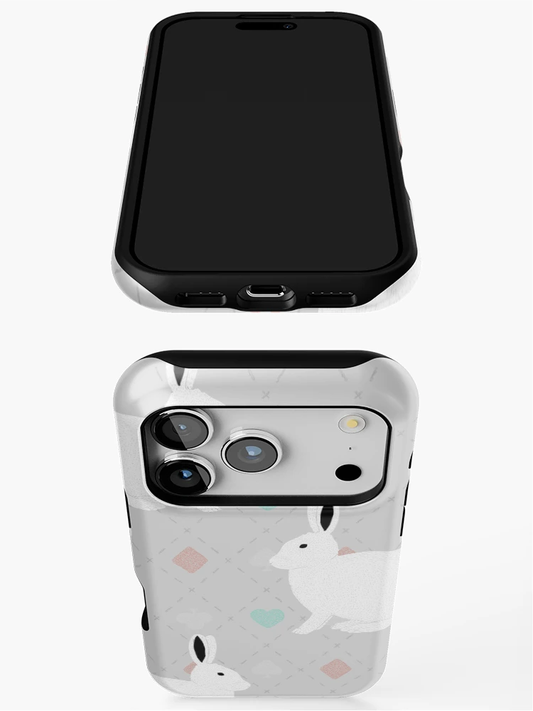 Thumbnail 3 of 4, iPhone Case, White Rabbit Pattern designed and sold by Meronpan-Store.