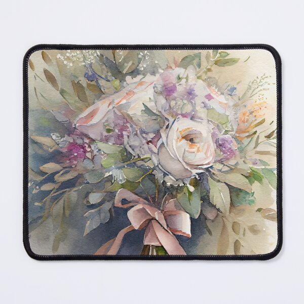 Item preview, A Beautiful Wedding Bouquet Flowers  Posy in Soft Colors With Purple Tones Watercolor designed and sold by CGSGraphics.