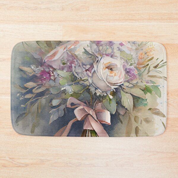 Item preview, A Beautiful Wedding Bouquet Flowers  Posy in Soft Colors With Purple Tones Watercolor designed and sold by CGSGraphics.