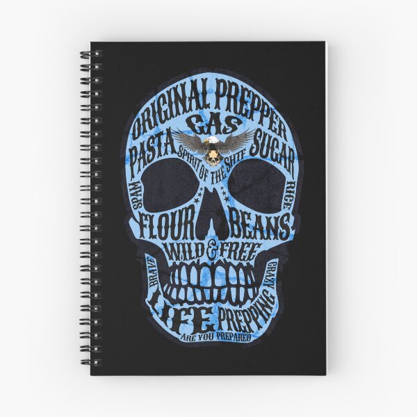 Item preview, Blue SHTF Original Prepper Skull designed and sold by ALesterDesign.