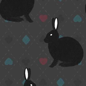 Artwork thumbnail, Black Rabbit Pattern by Meronpan-Store