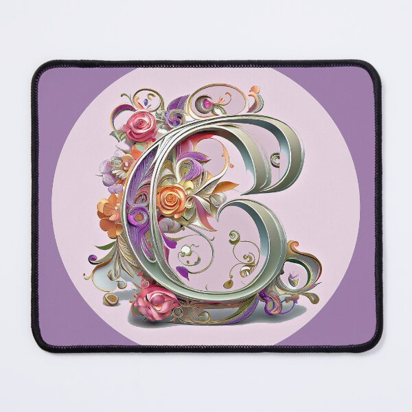 Item preview, Art Font Letter C: Art Nouveau Style, Unique and Colorful, Pink Background designed and sold by factory88.
