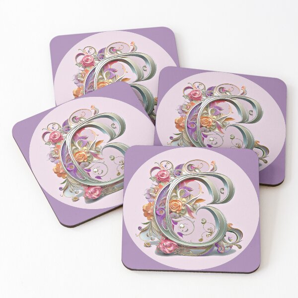 Item preview, Art Font Letter C: Art Nouveau Style, Unique and Colorful, Pink Background designed and sold by factory88.
