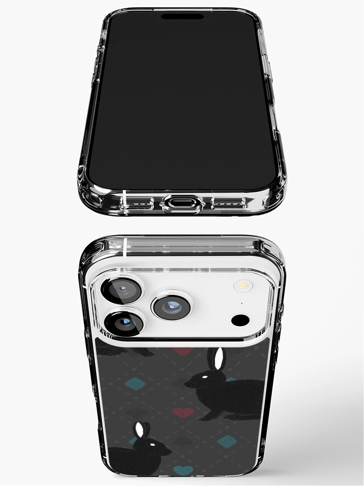 Thumbnail 3 of 5, iPhone Case, Black Rabbit Pattern designed and sold by Meronpan-Store.