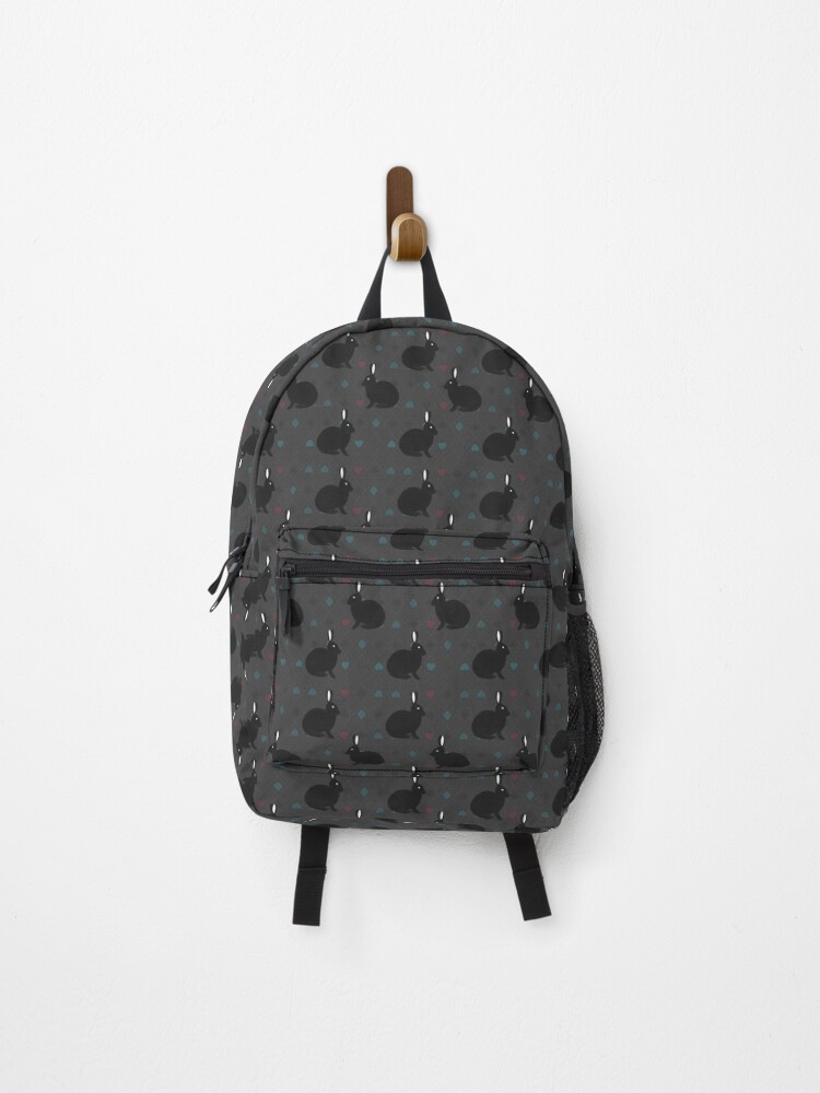 Thumbnail 1 of 3, Backpack, Black Rabbit Pattern designed and sold by Meronpan-Store.