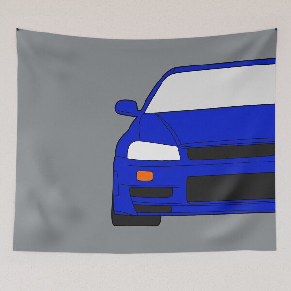 Item preview, Nissan Skyline R34 GTR bayside blue color designed and sold by EdimDesign.
