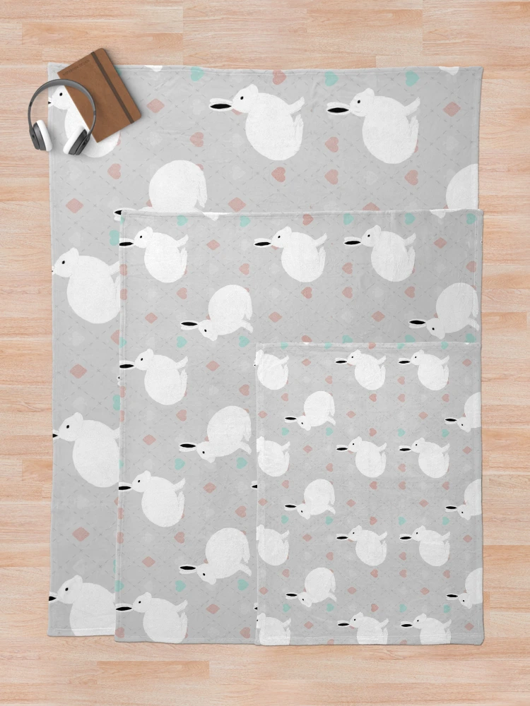 Thumbnail 5 of 6, Throw Blanket, White Rabbit Pattern designed and sold by Meronpan-Store.