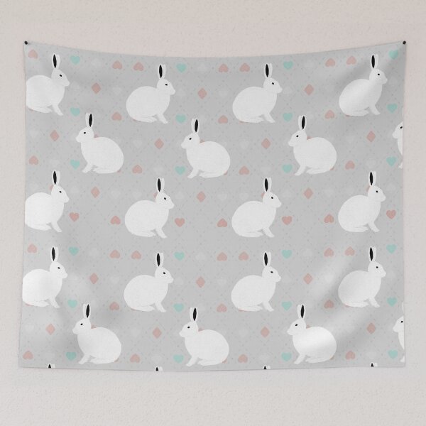 Aperçu de l'œuvre Motif de lapin blanc créée et vendue par Meronpan-Store.