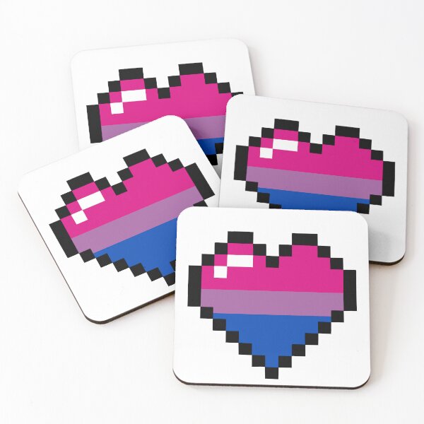 Item preview, Bi Pride Flag Pixel Heart designed and sold by Greyghostsco.