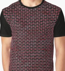 BRICK1 BLACK MARBLE & RED WATERCOLOR (R) Graphic T-Shirt