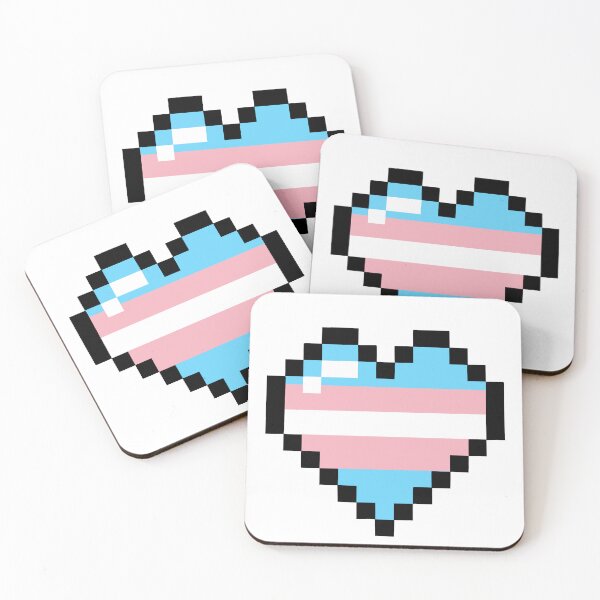 Artikelvorschau, Trans-Stolz-Flaggen-Pixel-Herz entworfen und verkauft von Greyghostsco.