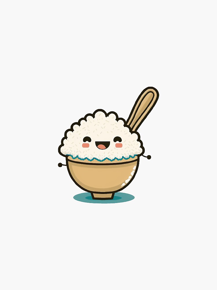 Cute Rice Cooker Stickers Kawaii Rice Cooker Cute Asian Food Stickers I  Love Rice Carbs 