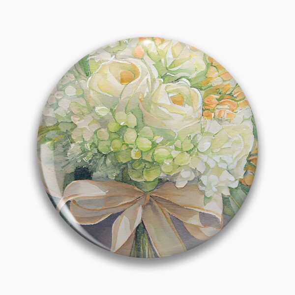 Item preview, A Beautiful Wedding Bouquet Flowers Posy in Soft Colors With OrangeTones Watercolor designed and sold by CGSGraphics.
