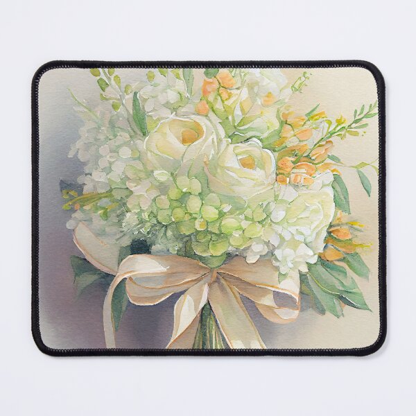 Item preview, A Beautiful Wedding Bouquet Flowers  Posy in Soft Colors With OrangeTones Watercolor designed and sold by CGSGraphics.