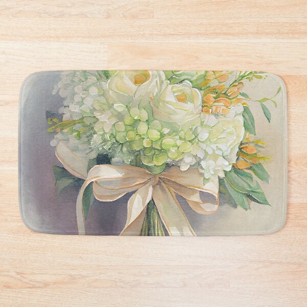 Item preview, A Beautiful Wedding Bouquet Flowers  Posy in Soft Colors With OrangeTones Watercolor designed and sold by CGSGraphics.