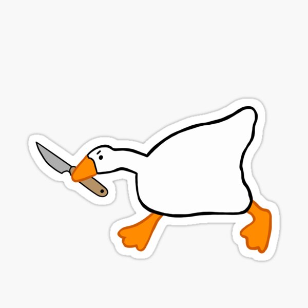 Goose With Knife Untitled Goose Game Sticker Vinyl Car Bumper Decal 