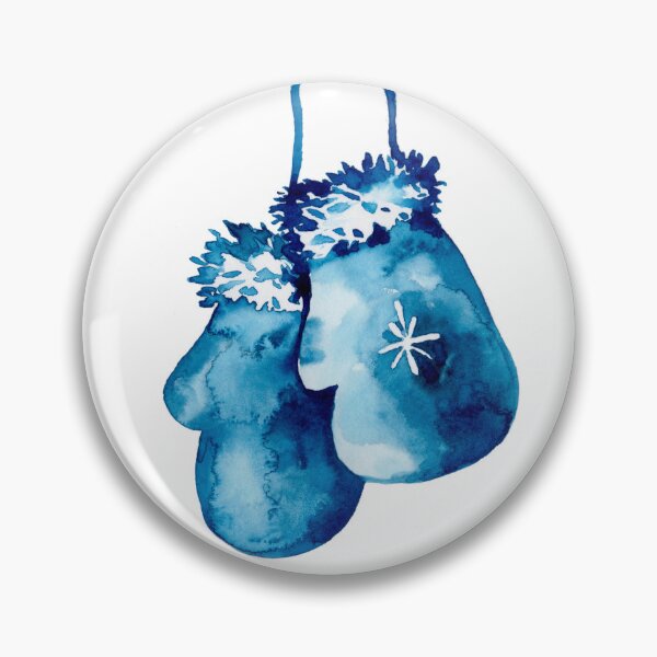 Artikelvorschau, Blaue Aquarell-Winter-Handschuhe entworfen und verkauft von CreativNode.