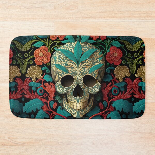 Item preview, Flower decorated skull designed and sold by FlatLandPrints.