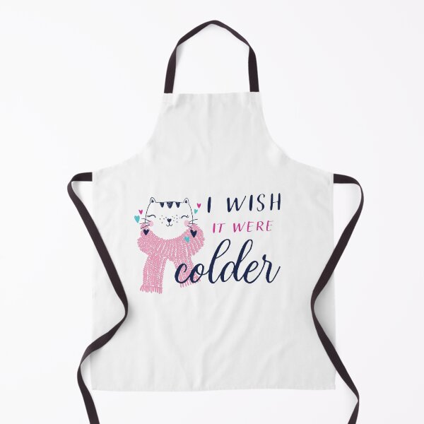 Item preview, i wish it were colder i wish it were cold cute kitty cat in pink scarf for winter cold snowy weather season lovers  designed and sold by Karisdesignss.