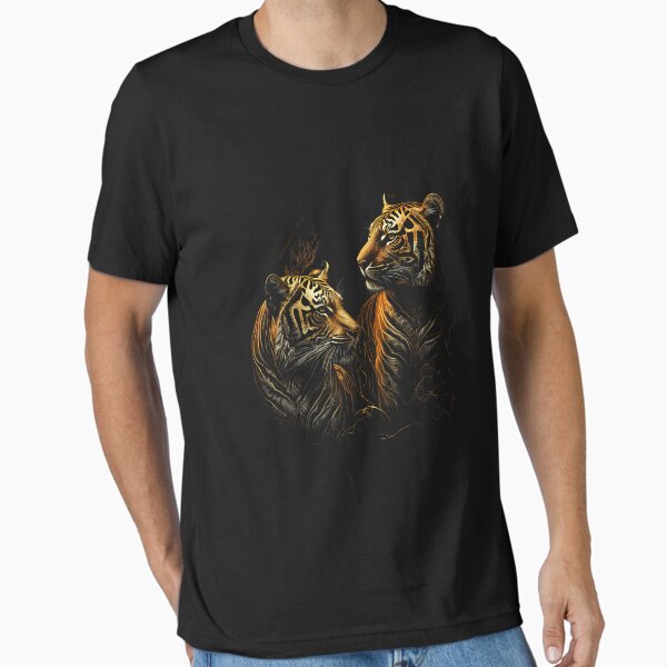 Vista previa del artículo con la obra «Un par de tigres en luz dorada.», diseñado y vendido por ThePurpleMelon.