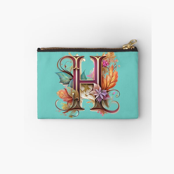 Item preview, Art Font Letter H: Art Nouveau Style, Unique and Colorful, Green Background designed and sold by factory88.
