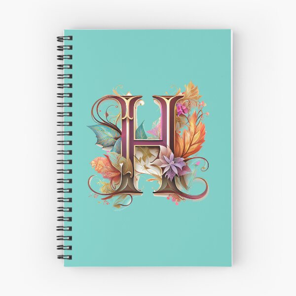 Item preview, Art Font Letter H: Art Nouveau Style, Unique and Colorful, Green Background designed and sold by factory88.