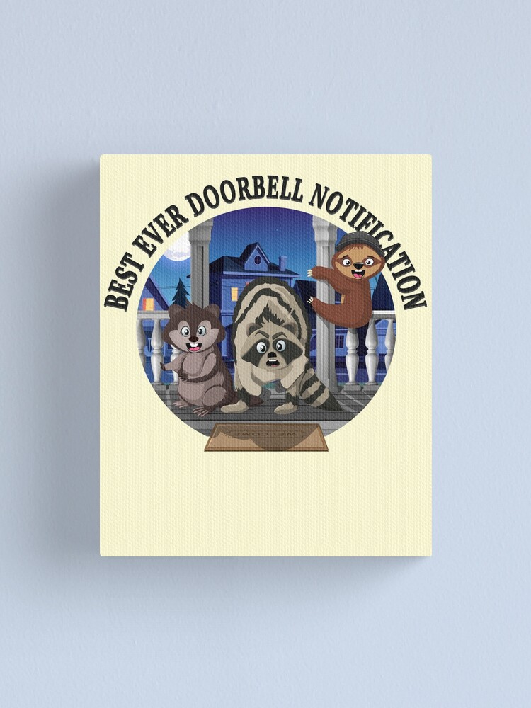 Funny doorbell cam notification animals Canvas Print