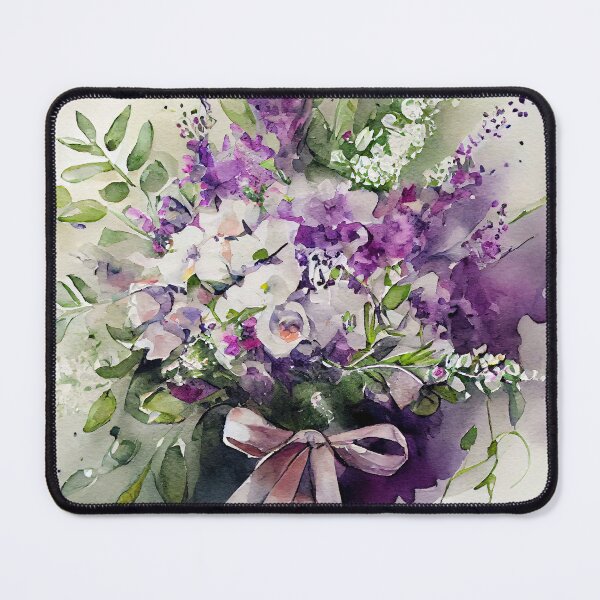 Item preview, A Beautiful Purple and White  Wedding Bouquet Flowers  Posy Watercolor designed and sold by CGSGraphics.
