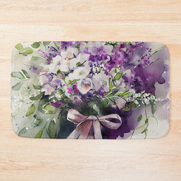 Item preview, A Beautiful Purple and White  Wedding Bouquet Flowers  Posy Watercolor designed and sold by CGSGraphics.