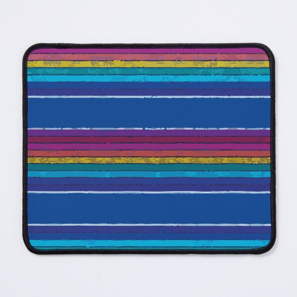 Item preview, Mexican rebozo colorful stripes blue fabric rainbow designed and sold by T-Mex.