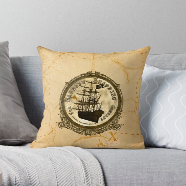 The Cabbity Shipping Co - Treasure Map Throw Pillow