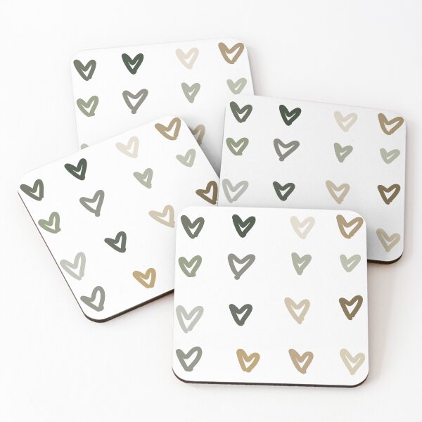 Item preview, green sage beige heart sticker pack  designed and sold by spoiledchai ♡.