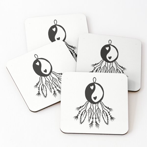 Item preview, Heart Yin Yang Dream Catcher  designed and sold by GroovyVibesArt.