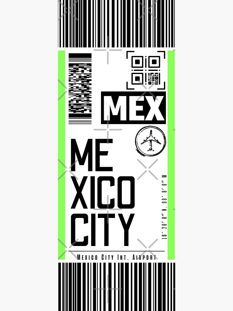 MEXICO CITY MEX classic luggage tag flight sticker Sticker