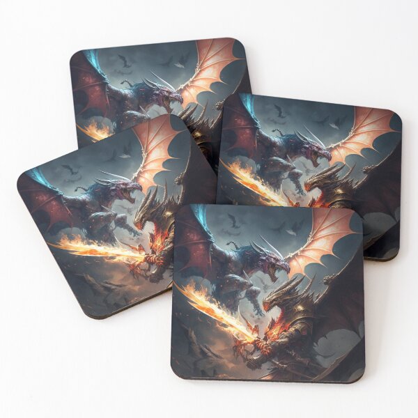 Item preview, Giant dragons war -  Cool Fanatasy Art concept 2023 designed and sold by Soul-Crumbs.