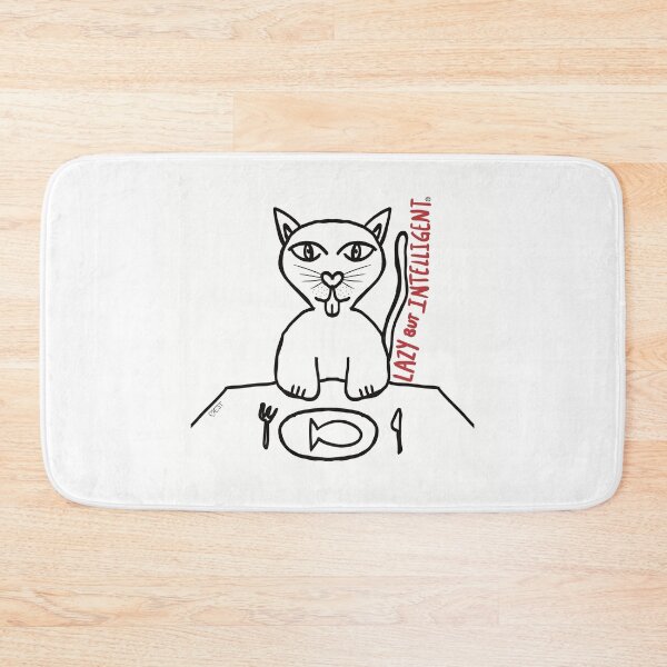 Item preview, Lazy But Intelligent Hungry Kitty Cat  designed and sold by GroovyVibesArt.