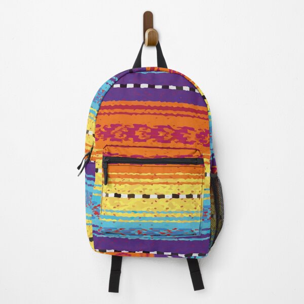 Item preview, Mexican rebozo colorful stripes poncho rainbow serape designed and sold by T-Mex.